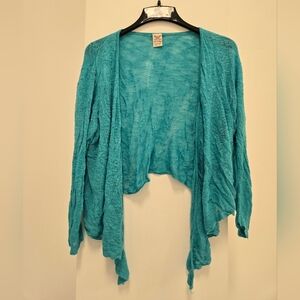 Teal Open-Front Women's Sweater